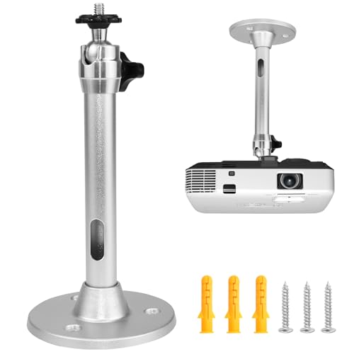 RMENOOR Beamerhalterungen Alu Deckenhalter Beamer Deckenhalterung Schwenkbar Universal Wandhalterung Projektor Wanddeckenhalterung Mini Projektorhalterung Decke für Projektor Wall Ceiling Mount(180mm) von RMENOOR