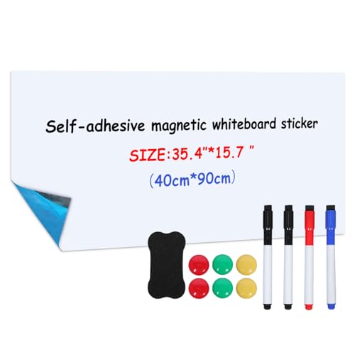 Magnetfolie Selbstklebend 40×90cm, Whiteboard Magnetisch, Magnettafel Selbstklebend, Einführung einer neuen Antifouling-Technologie, Abwischbare Tafel für Kinder, Schule, Büro & Zuhause Magnetfolie Selbstklebend 40×90cm, Whiteboard Magnetisch, Magnettafel Selbstklebend, Einführung einer neuen Antifouling-Technologie, Abwischbare Tafel für Kinder, Schule, Büro & Zuhause von RMIVEGLIA