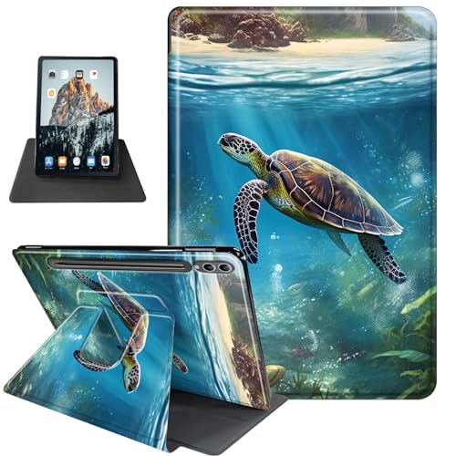 Schutzhülle für Samsung Galaxy Tab S9 Plus 12,4 Zoll [SM-X810/X816B/X818U] – weicher TPU-Puffer, PU-Lederhülle, 360° drehbarer Ständer, automatische Wake/Sleep, stoßfest für Samsung Tab S9 Plus, The von RMJKXQZG