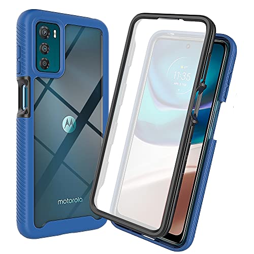 RMSOL Hülle für Motorola Moto G42 (6.4"), [mit Eingebautem Displayschutz] 360° Rundumschutz TPU Robust Bumper Case Outdoor Handyhülle - Blau von RMSOL