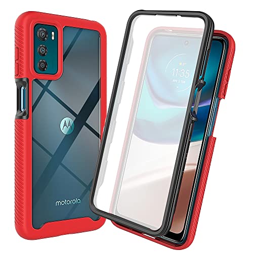 RMSOL Hülle für Motorola Moto G42 (6.4"), [mit Eingebautem Displayschutz] 360° Rundumschutz TPU Robust Bumper Case Outdoor Handyhülle - Rot von RMSOL