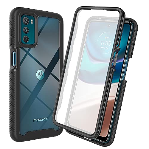 RMSOL Hülle für Motorola Moto G42 (6.4"), [mit Eingebautem Displayschutz] 360° Rundumschutz TPU Robust Bumper Case Outdoor Handyhülle - Schwarz von RMSOL