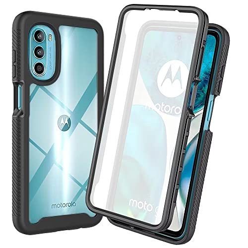 RMSOL Hülle für Motorola Moto G52 / Moto G82, [mit Eingebautem Displayschutz] 360° Rundumschutz TPU Robust Bumper Case Outdoor Handyhülle - Schwarz von RMSOL