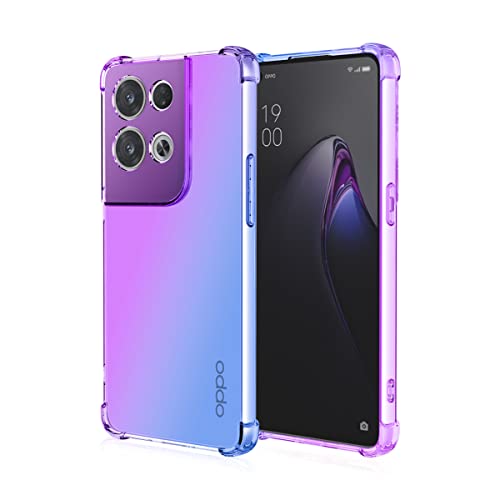 RMSOL Hülle für Oppo Reno 8 5G (Reno8 5G) Gradient Color Handyhülle TPU Gradient Dünn Schutzhülle Anti-Fall Handytasche Handy Case Kompatibel mit Oppo Reno 8 5G, Violett/Blau von RMSOL