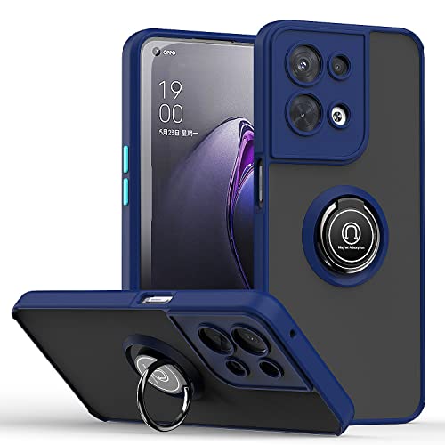 RMSOL Hülle für Oppo Reno 8 Pro 5G (Reno8 Pro 5G), Mattiert Stoßfest mit Ring Handyhülle Silikon Schutzhülle Schwer PC und Weich Schlank TPU Cover für Oppo Reno 8 Pro 5G. Königsblau von RMSOL