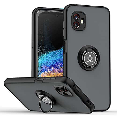 RMSOL Hülle für Samsung Galaxy Xcover 6 Pro, Durchscheinend Mattiert Stoßfest mit Ring Handyhülle Silikon Schutzhülle Schwer PC und Weich Schlank TPU Cover für Samsung Galaxy Xcover 6 Pro. Schwarz von RMSOL