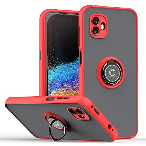 RMSOL Hülle für Samsung Galaxy Xcover 6 Pro, Durchscheinend Mattiert Stoßfest mit Ring Handyhülle Silikon Schutzhülle Schwer PC und Weich Schlank TPU Cover für Samsung Galaxy Xcover 6 Pro. Rot von RMSOL