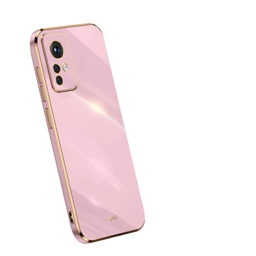 RMSOL Hülle für Xiaomi 12 Lite, Goldenem Überzug Rand Design TPU Silikon Stoßfest Bumper Handyhülle. Violett von RMSOL