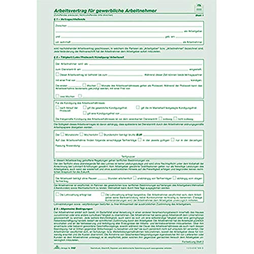 Arbeitsvertrag A4 SD 2x2Bl 25St von RNK - Verlag