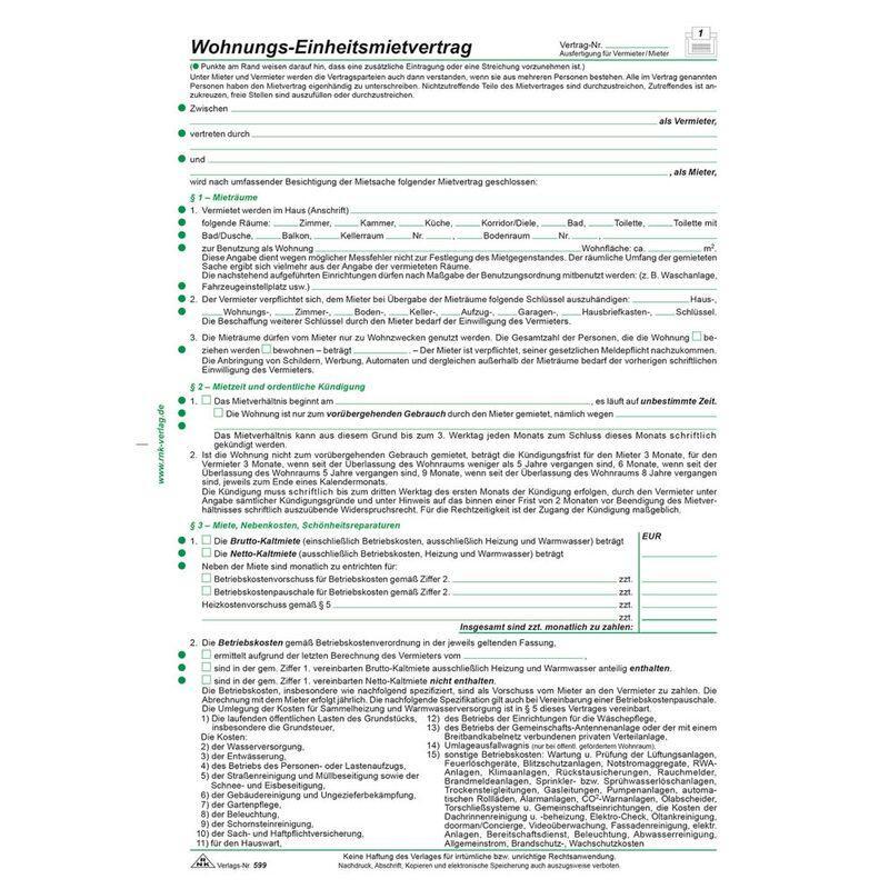 RNK-Verlag 599/10 Mietverträge für Wohnungen RNK-Verlag 599/10 Mietverträge für Wohnungen von RNK-Verlag