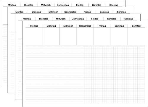 RNK 46616 Schreibunterlage Office, 60 x 42 cm, liniert und kariert, 4 Stück, 20 Blatt von RNK - Verlag