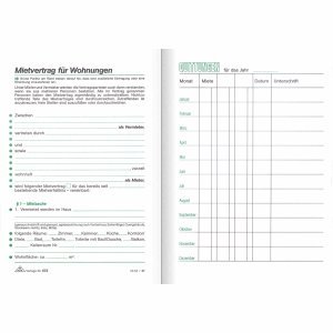 RNK Mietvertragsheft 17x12cm 32 Blatt mit Hausordnung und Quittungen von RNK - Verlag