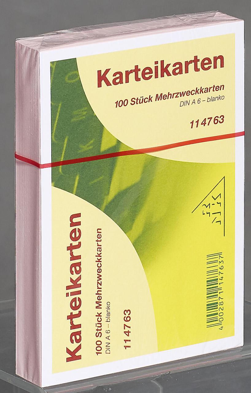 RNK-Verlag Karteikarten DIN A6 blanko rosa von RNK-Verlag