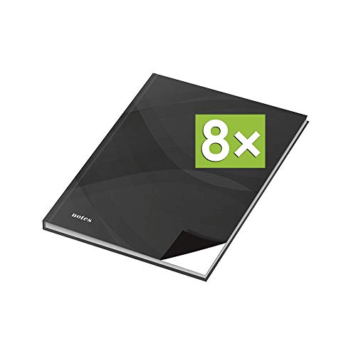 RNK - Verlag Notizbuch mit Hardcover-Einband, 96 Blatt, Notizheft, Tagebuch, Schreibbuch (8er Pack, Schwarz A4 (Blanko)) von RNK - Verlag
