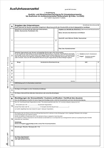 RNK Verlag Vordruck "Ausfuhrkassenzettel", DIN A4, SD VE = 1 von RNK - Verlag