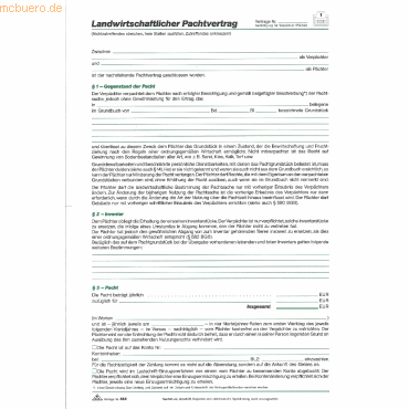 10 x RNK Pachtvertrag landwirtschaftlicher Pachtvertrag A4 4 Blatt von RNK