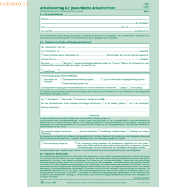 25 x RNK Vordruck Arbeitsvertrag A4 gewerblich 25 x RNK Vordruck Arbeitsvertrag A4 gewerblich von RNK
