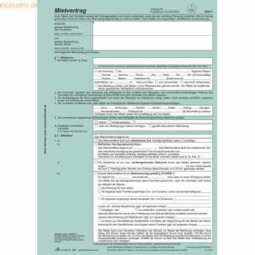 25 x RNK Vordruck Universal-Mietvertrag A4 4x2 Seiten selbstdurchschre von RNK