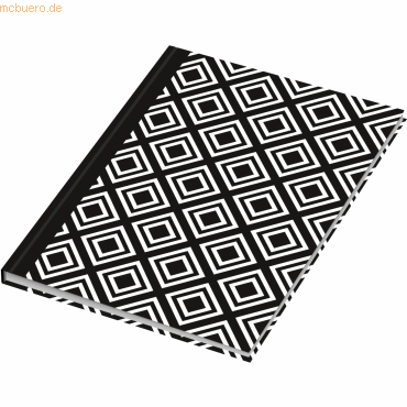 4 x RNK Notizbuch 'black & white Rhombus' A5 dotted 96 Blatt von RNK