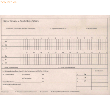 RNK Formularbuch Kontrollbuch-Tageskontrollblätter für Fahrpersonal von RNK