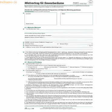 RNK Mietvertrag für Gewerberäume A4 3 Blatt von RNK