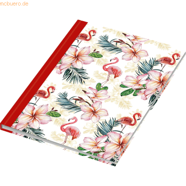 RNK Notizbuch A5 Flamingo rot dotted 96 Blatt von RNK