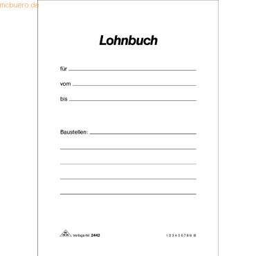 10 x RNK Taschenlohnbuch für mehrere Arbeiter (Polierbuch) 170x120mm 4 von RNK