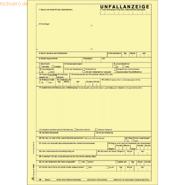 RNK Unfallanzeige für Arbeits- und Wegeunfälle A4 selbstdurchschreiben von RNK