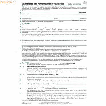 RNK Vertrag für die Vermietung eines Hauses 8 Seiten VE=10 Stück von RNK