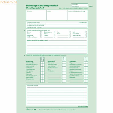 RNK Wohnungsabnahmeprotokoll A4 2x2 Blatt selbstdurchschreibend von RNK