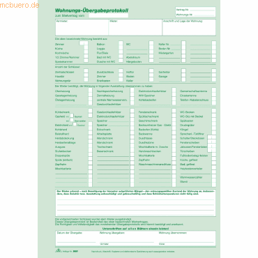 RNK Wohnungsübergabeprotokoll A4 3 Blatt selbstdurchschreibend von RNK