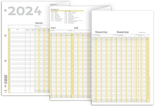 RNKVERLAG 2910/24 - Urlaubsplaner 2024 Datenerfassung für bis zu 26 Mitarbeiter, gefalzt auf DIN A4, Format 1000 x 297 mm, 1 Stück von RNKVERLAG
