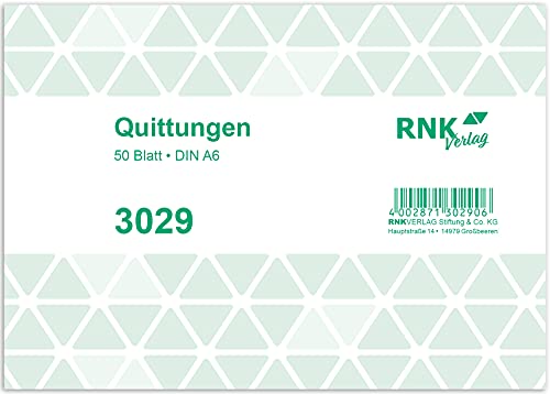 RNKVERLAG 3029 - Quittung - Block, 50 Blatt, DIN A6 quer, 1 Stück von RNKVERLAG