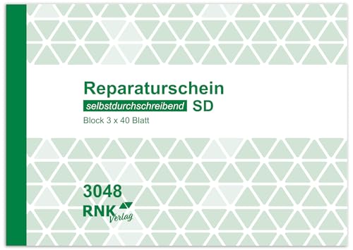 RNKVERLAG 3048 - Reparaturschein, Block mit 3 x 40 Blatt, selbstdurchschreibend, DIN A6 quer von RNKVERLAG