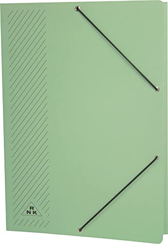 RNKVERLAG 4604-5 - Gummizugmappe mit Einschlagklappen, bis DIN A4, Recyclingkarton, grün, 1 Stück von RNKVERLAG