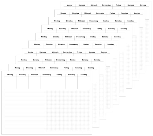 RNKVERLAG 46699-10 - Schreibtischunterlage Office, 600 x 420 mm, 10 Stück je 20 Blatt, mit 7 Wochentagsfeldern, Liniert & Kariert von RNKVERLAG