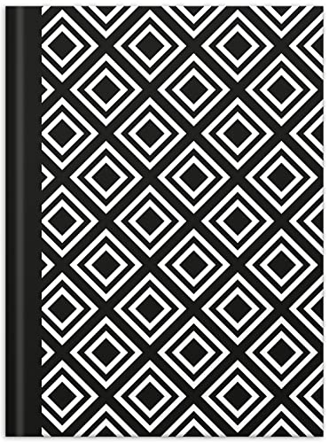 RNKVERLAG 46745 - Notizbuch „black & white Rhombus“ in DIN A5 dotted, mit 96 Blatt 70 g/m², 1 Stück von RNKVERLAG