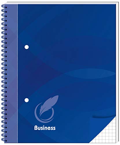 RNKVERLAG 46758 - Spiral Notizbuch „Business blau“, kariert, 176 x 216 mm, 96 Blatt, 70 g/m², 1 Stück von RNKVERLAG
