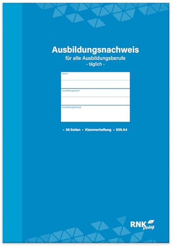 RNKVERLAG 5080 - Ausbildungsnachweisheft für alle Ausbildungsberufe, für die tägliche Eintragungen, 1 Stück RNKVERLAG 5080 - Ausbildungsnachweisheft für alle Ausbildungsberufe, für die tägliche Eintragungen, 1 Stück von RNKVERLAG