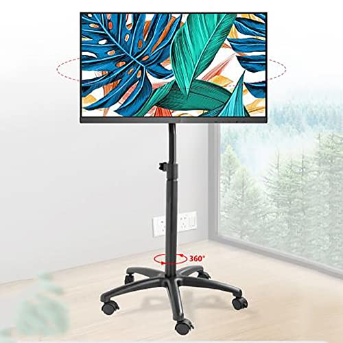 Mobiler TV-Wagen für 32-55-Zoll-Flachbildfernseher mit gebogenem Bildschirm, höhenverstellbarer Metallwagenständer für den Außenbereich mit feststellbaren Rädern Mobiler TV-Wagen für 32-55-Zoll-Flachbildfernseher mit gebogenem Bildschirm, höhenverstellbarer Metallwagenständer für den Außenbereich mit feststellbaren Rädern von RNNYWDRQ