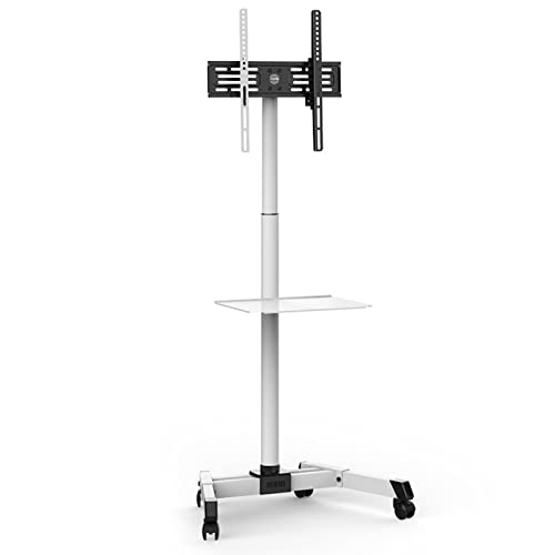 Rollbarer/mobiler TV-Wagen für 23-60-Zoll-Fernseher, höhenverstellbarer rollender TV-Ständer mit Tablett, max. VESA 400 x 400 mm, Weiß Rollbarer/mobiler TV-Wagen für 23-60-Zoll-Fernseher, höhenverstellbarer rollender TV-Ständer mit Tablett, max. VESA 400 x 400 mm, Weiß von RNNYWDRQ