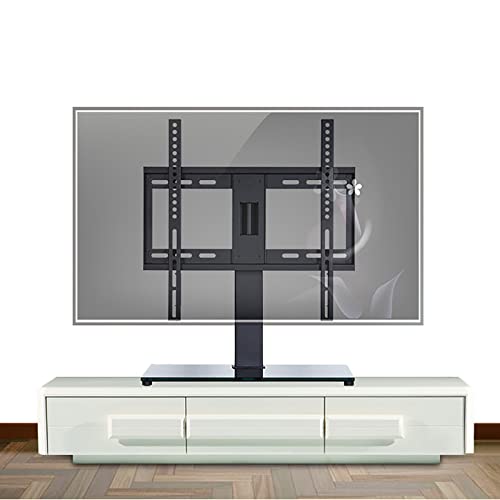 Tisch-TV-Ständer, 4-stufig höhenverstellbar, robuste Basis aus gehärtetem Glas, Tisch-TV-Basis für 32-60-Zoll-LED-Bildschirme von RNNYWDRQ