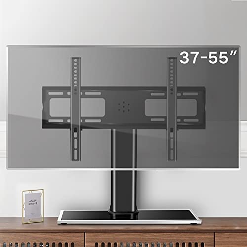 Tisch-TV-Ständer, Tisch-TV-Basis für die meisten 37–55 Zoll LCD-LED-Flachbildfernseher, robuste Basis aus gehärtetem Glas, hält bis zu 88 lbs/40 kg Tisch-TV-Ständer, Tisch-TV-Basis für die meisten 37–55 Zoll LCD-LED-Flachbildfernseher, robuste Basis aus gehärtetem Glas, hält bis zu 88 lbs/40 kg von RNNYWDRQ