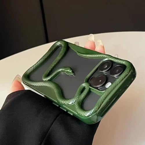 RNOZX Für iPhone 11 Hülle mit modischem Muster, luxuriöse Beschichtung, ausgehöhlte Abdeckung, transparente Abdeckung (für iPhone 11/Mattgrün) von RNOZX