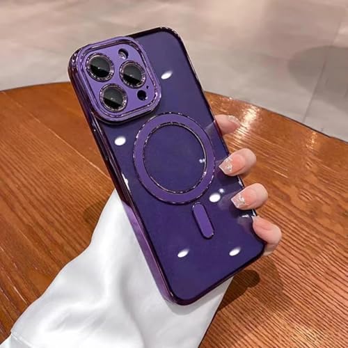 RNOZX Für iPhone 11 ProMax Kamerafolienschutzhülle Magnethülle Transparente weiche Hüllen (Für iPhone 11 ProMax/Lila) von RNOZX