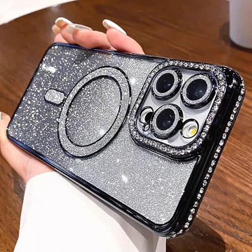 RNOZX Für iPhone 13 Pro Gradient Glitter Case Charge Lens Film Cover (Für iPhone 13 Pro/Schwarz) von RNOZX