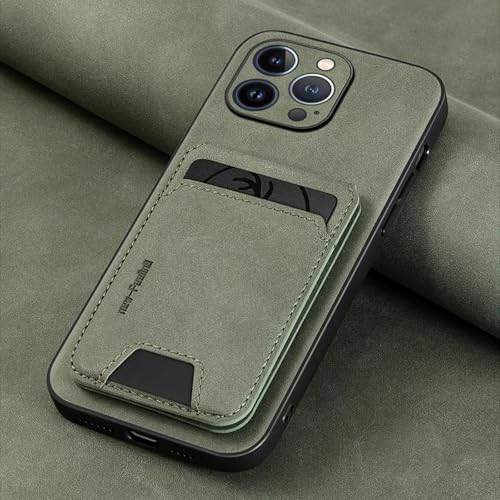 RNOZX Für iPhone 13 Pro Luxus-Leder-Brieftaschenhalter-Telefonhülle, luxuriöse, stoßfeste Hülle (für iPhone 13 Pro/Grün) von RNOZX