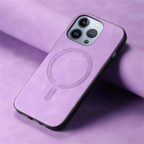 RNOZX Für iPhone 15 magnetische Handyhülle aus PU-Leder, stoßfeste Schutzhülle (für iPhone 15/Lila) von RNOZX