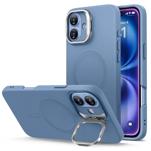 RNOZX für iPhone 15 16 Pro Max Schutzhülle in Premiumqualität für iPhone 15 Plus 16 Plus Silikonhülle mit Ständer (für iPhone 16 Pro/Blau) von RNOZX