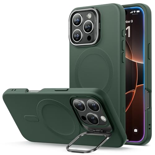 RNOZX für iPhone 15 16 Pro Max Schutzhülle in Premiumqualität für iPhone 15 Plus 16 Plus Silikonhülle mit Ständer (für iPhone 16 Pro Max/Grün) von RNOZX